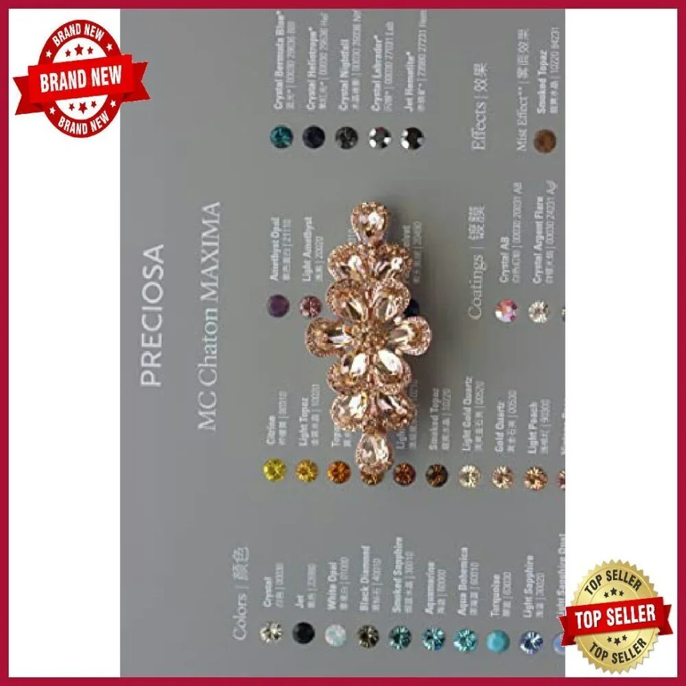 Rhinestone Crystal Floral Hair Barrette Clip 3